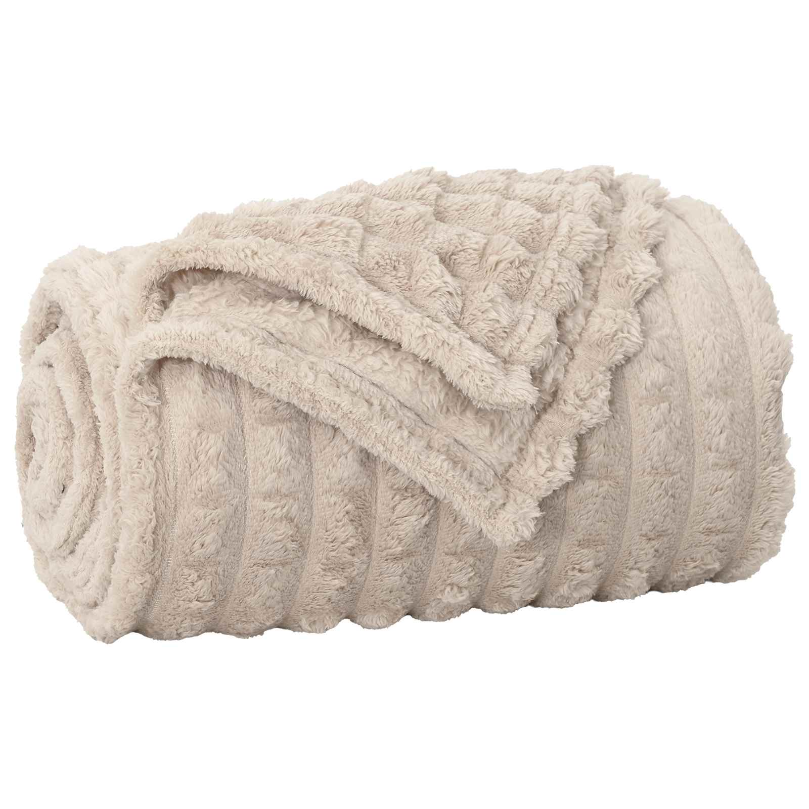 Vidaxl plaid beige 200 x 150 cm polaire