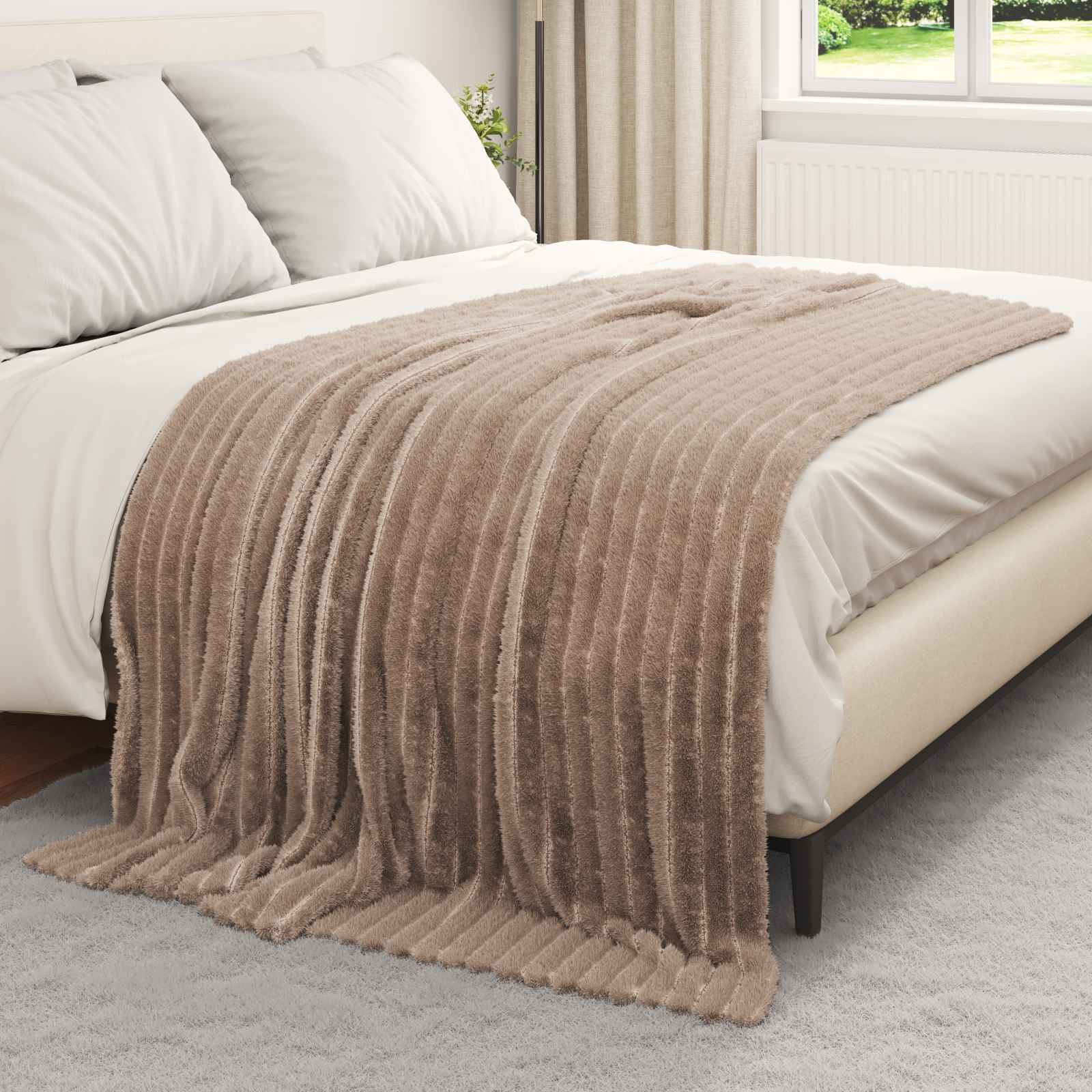 Vidaxl plaid camel 200 x 150 cm polaire