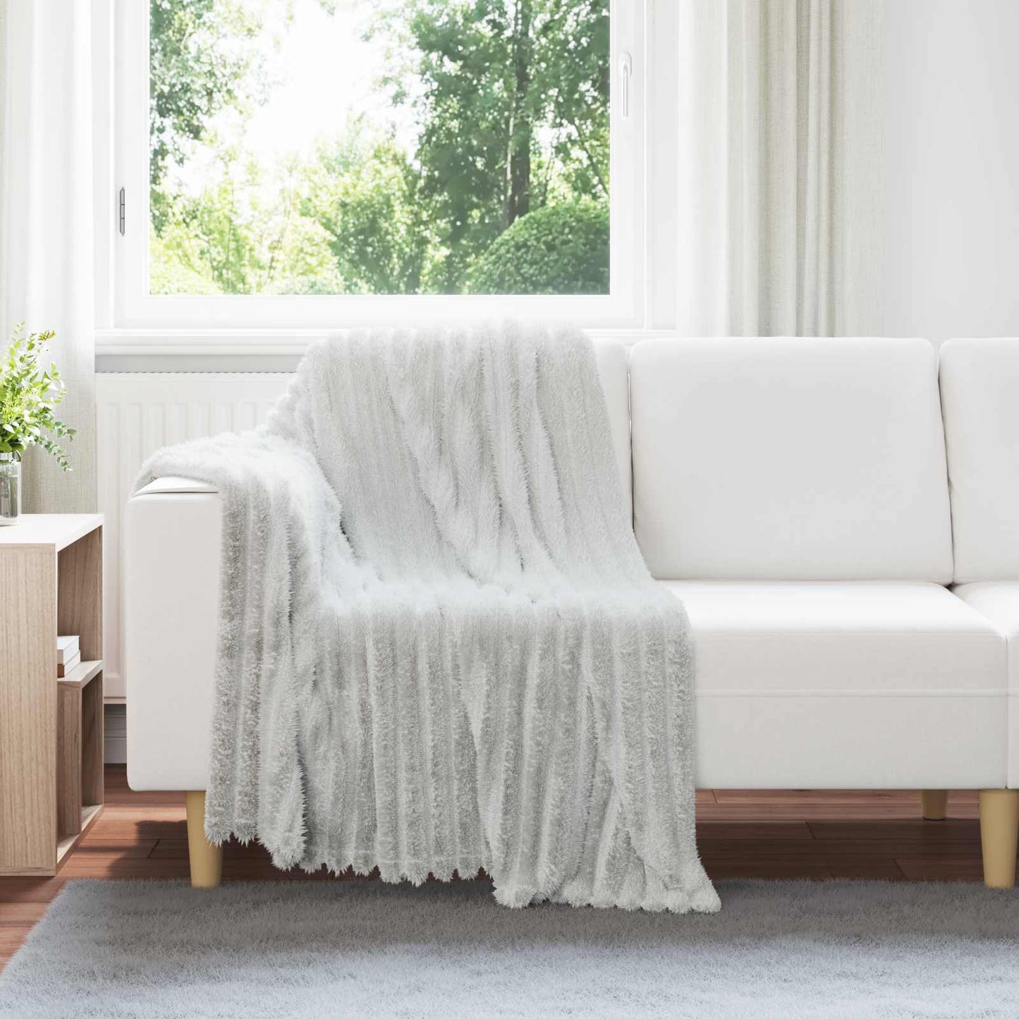 Vidaxx plaid gris 150 x 130 cm polaire