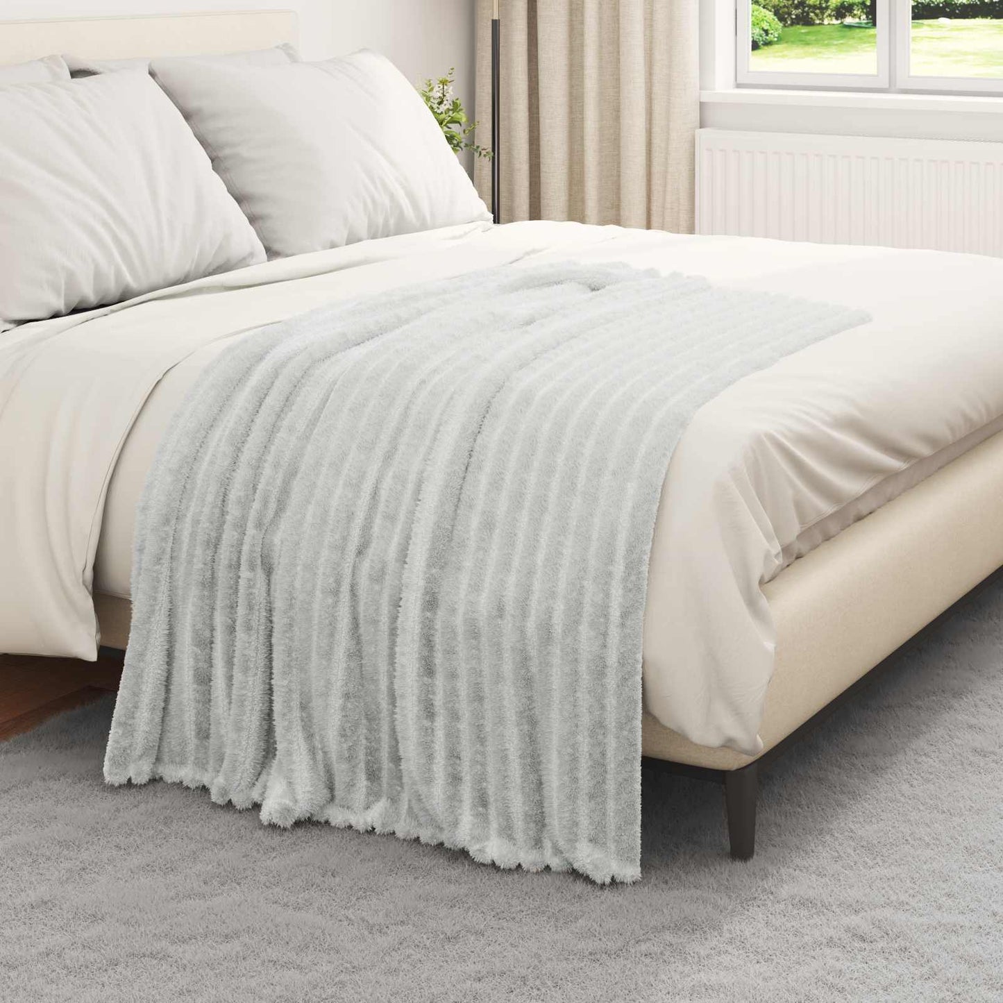 Vidaxx plaid gris 150 x 130 cm polaire