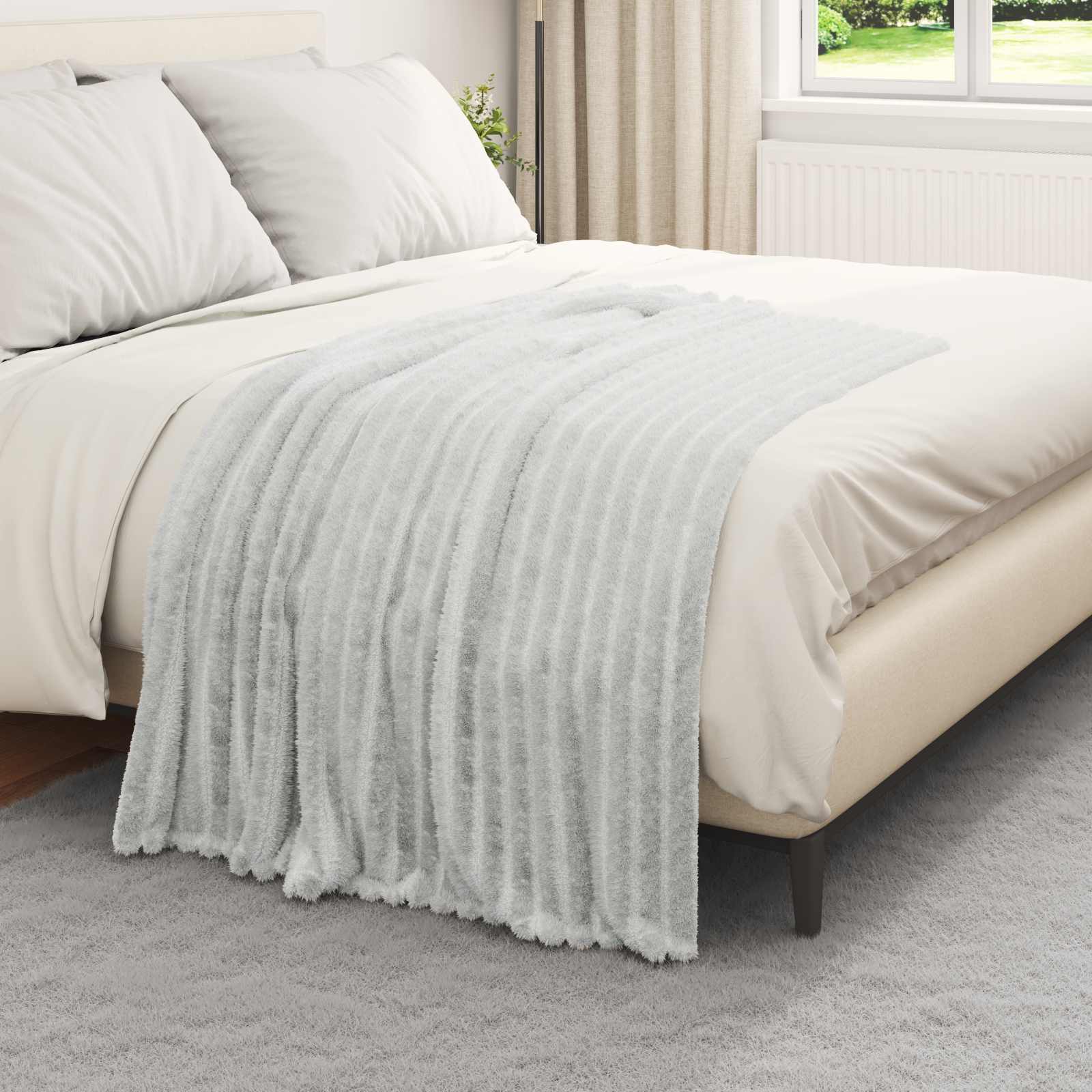 Vidaxx plaid gris 150 x 130 cm polaire