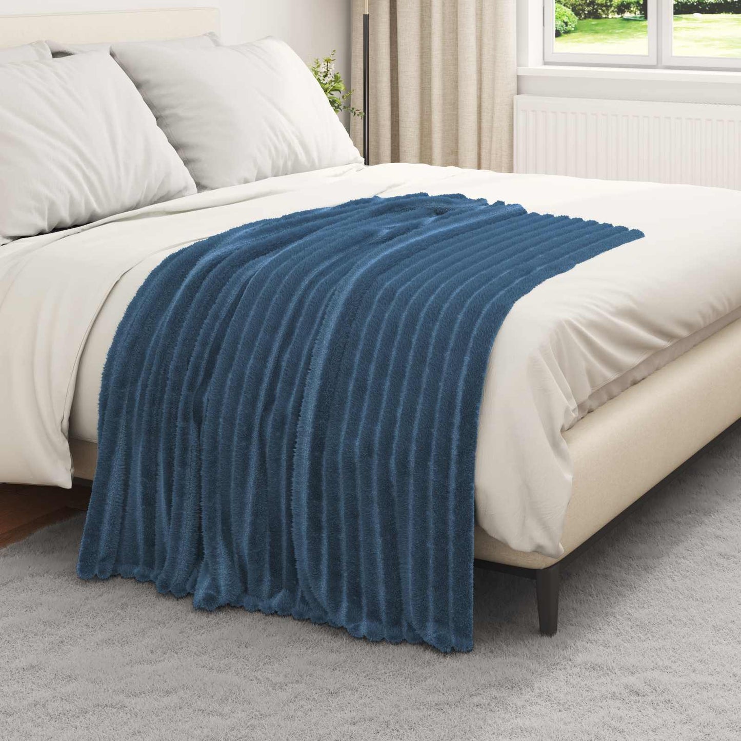Vidaxx plaid bleu marine 150 x 130 cm polaire