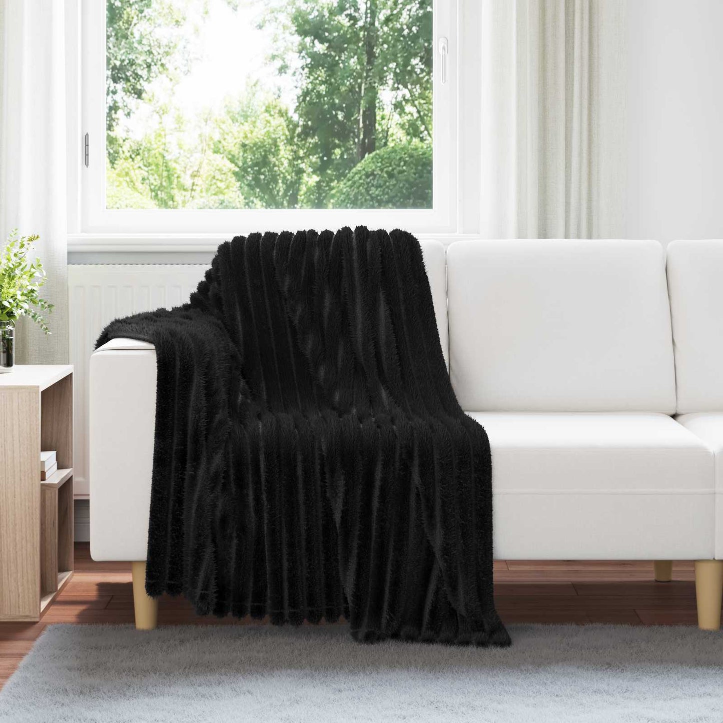 Vidaxx plaid noir 150 x 130 cm polaire