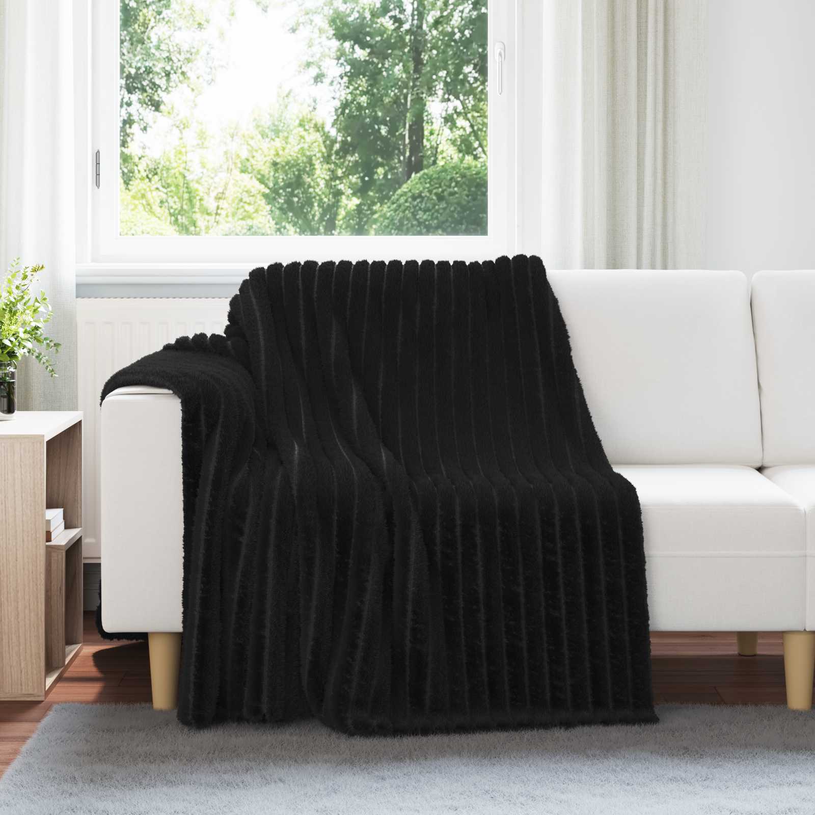 Vidaxx plaid noir 200 x 150 cm polaire