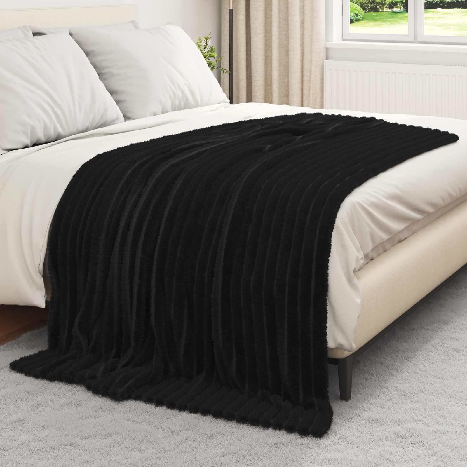 Vidaxx plaid noir 200 x 150 cm polaire