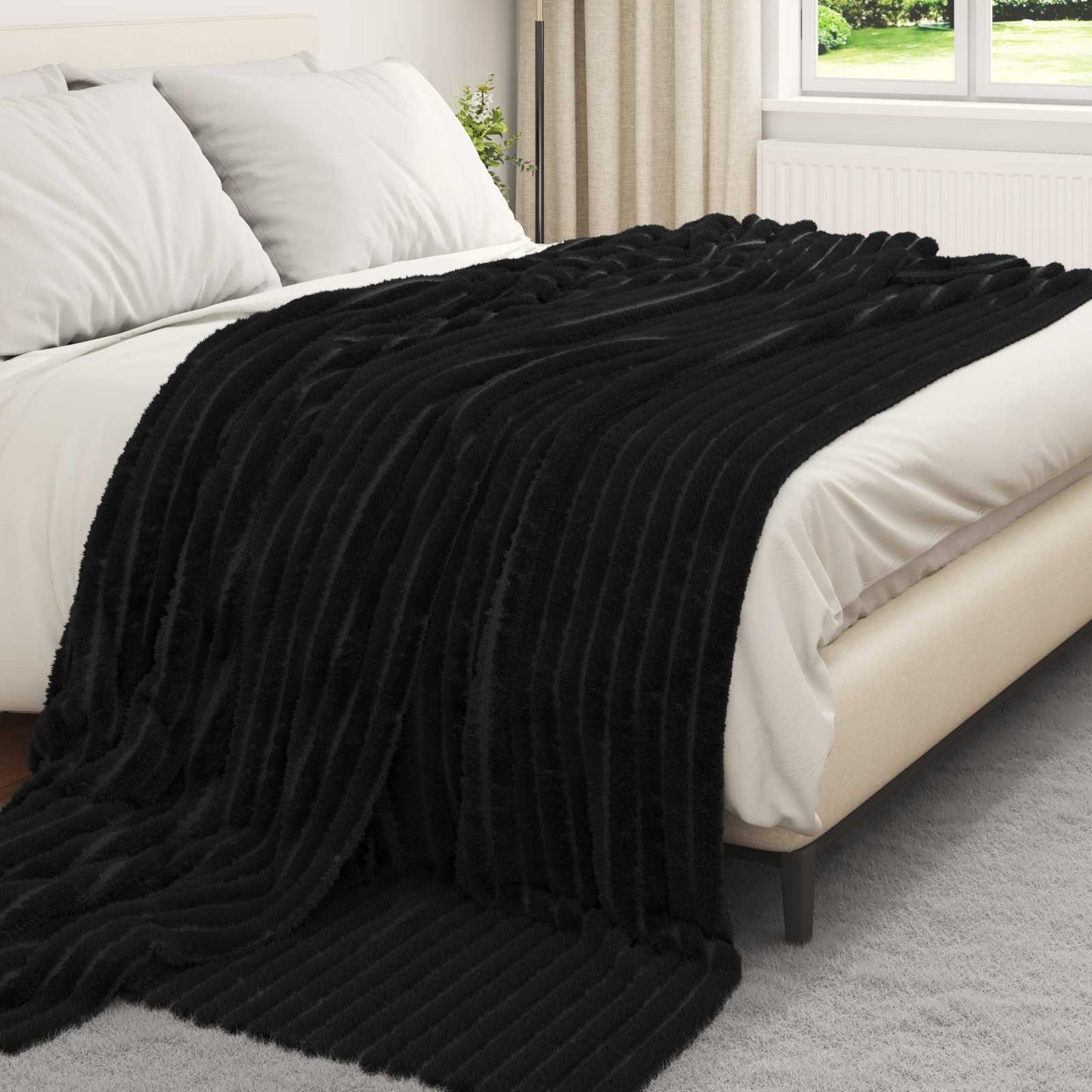 Vidaxx plaid noir 240 x 220 cm polaire