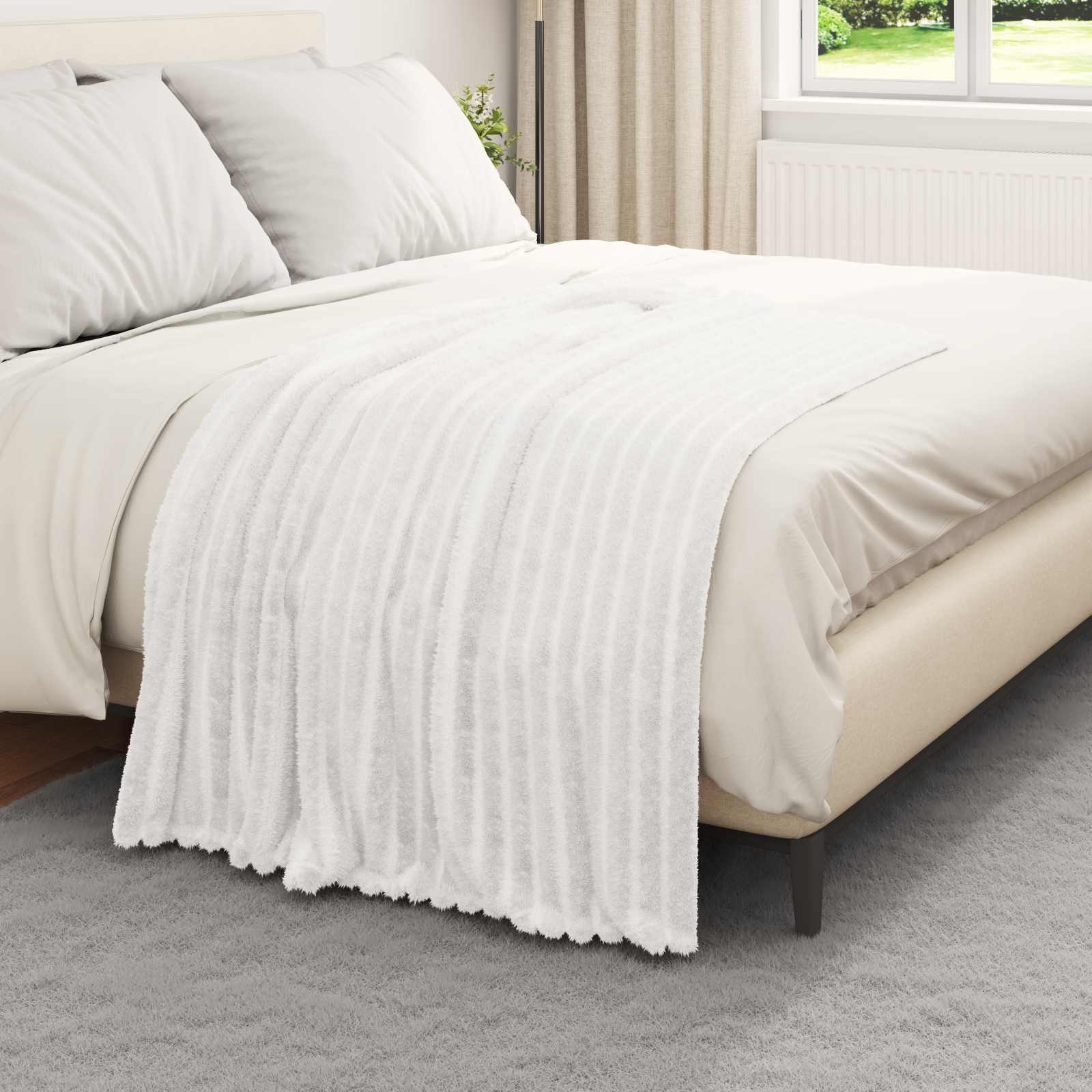 Vidaxx plaid blanc 150 x 130 cm polaire