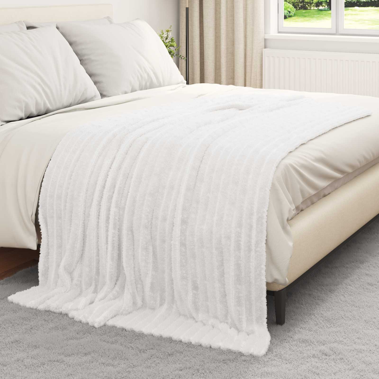 Vidaxx plaid blanc 200 x 150 cm polaire