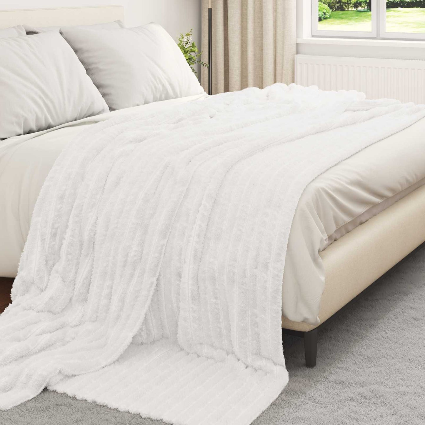 Vidaxx plaid blanc 270 x 240 cm polaire