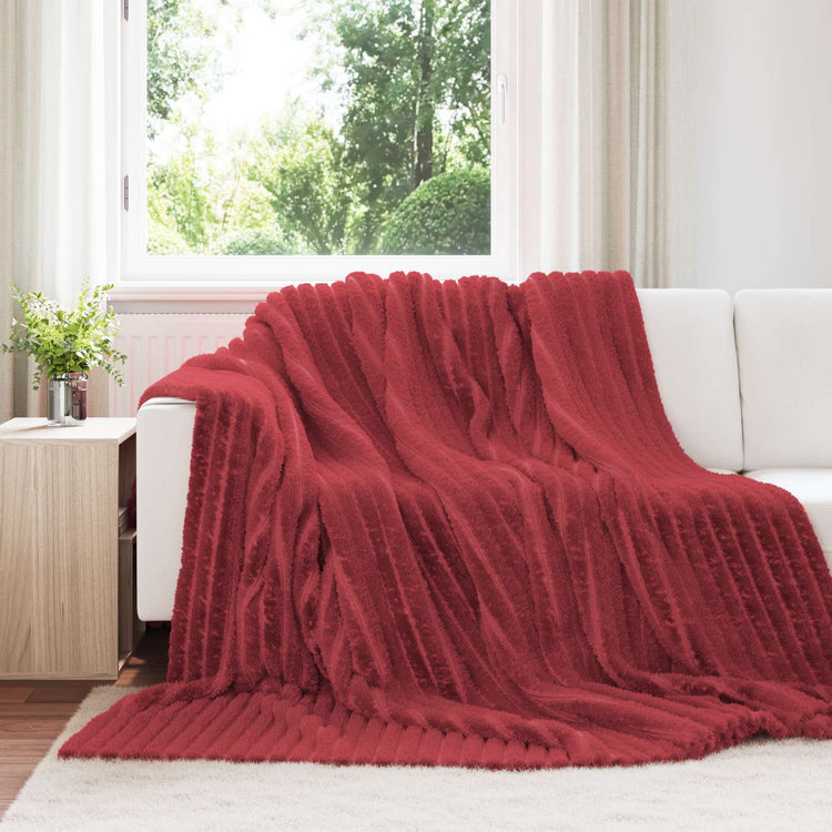 Vidaxx plaid rouge bordeaux 270 x 240 cm polaire