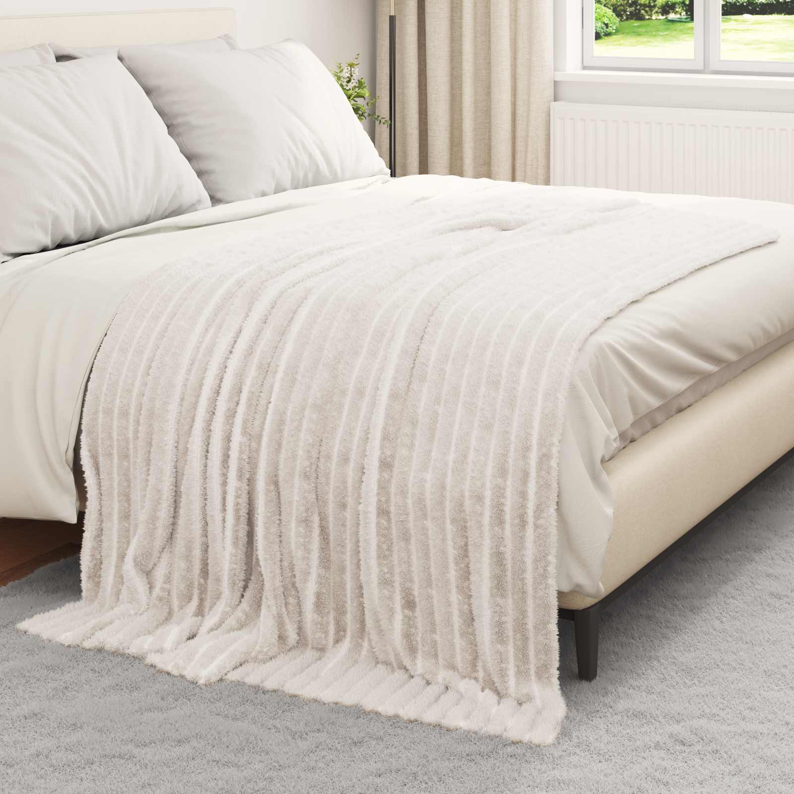 Vidaxl plaid crème 200 x 150 cm polaire