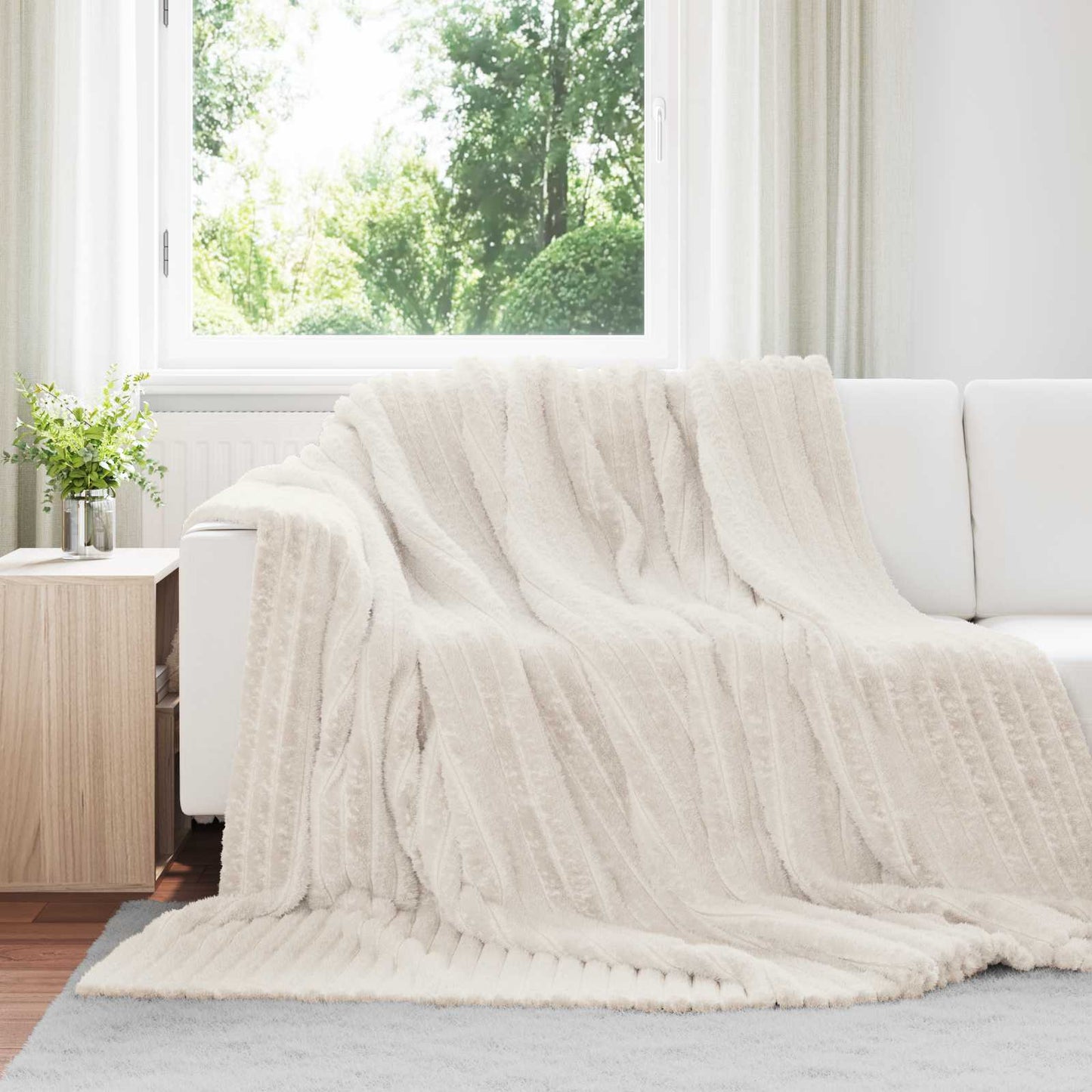 Vidaxl plaid crème 270 x 240 cm polaire