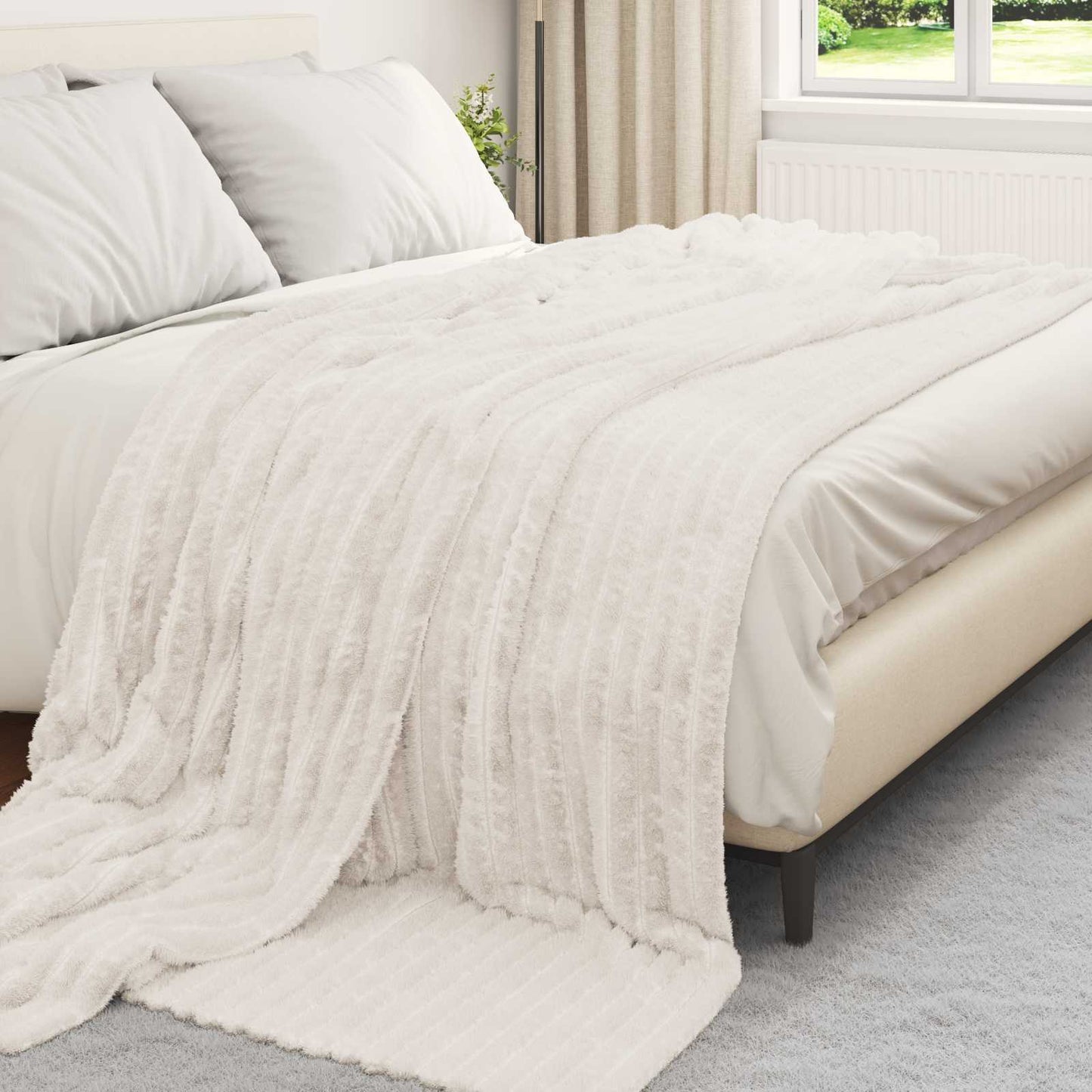 Vidaxl plaid crème 270 x 240 cm polaire