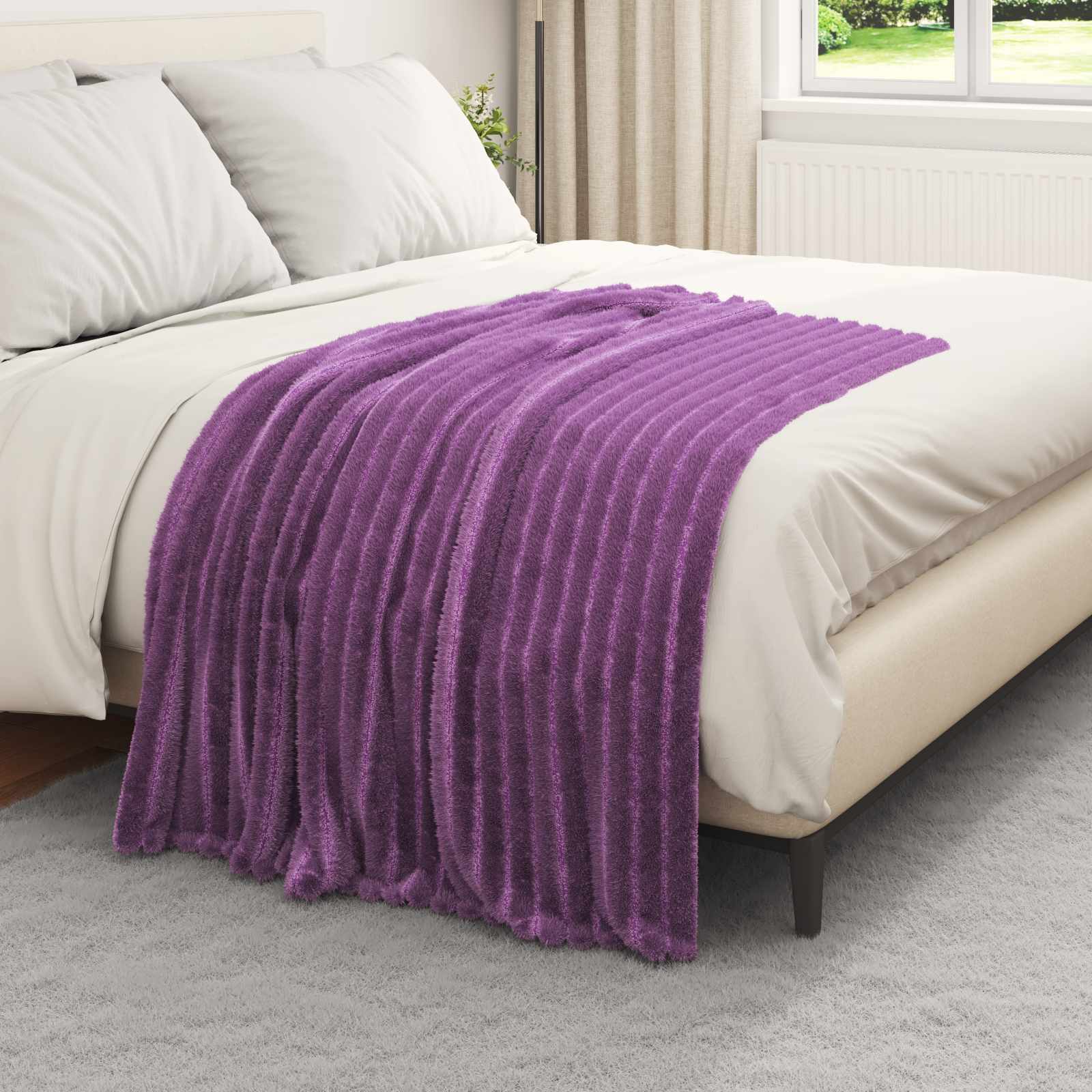 Vidaxl couverture violet 150 x 130 cm polaire