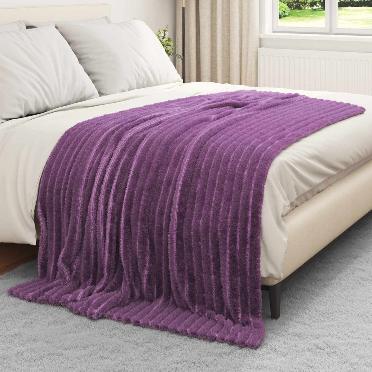 Vidaxl couverture violet 200 x 150 cm polaire