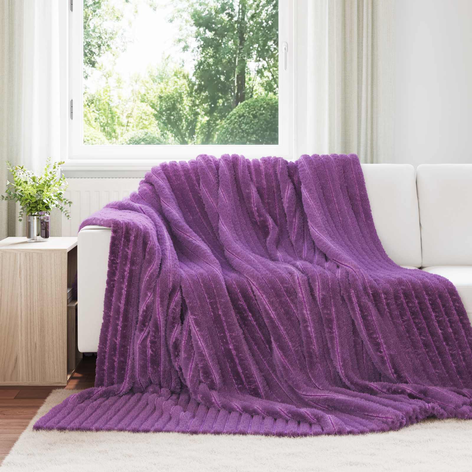 Vidaxl couverture violet 270 x 240 cm polaire