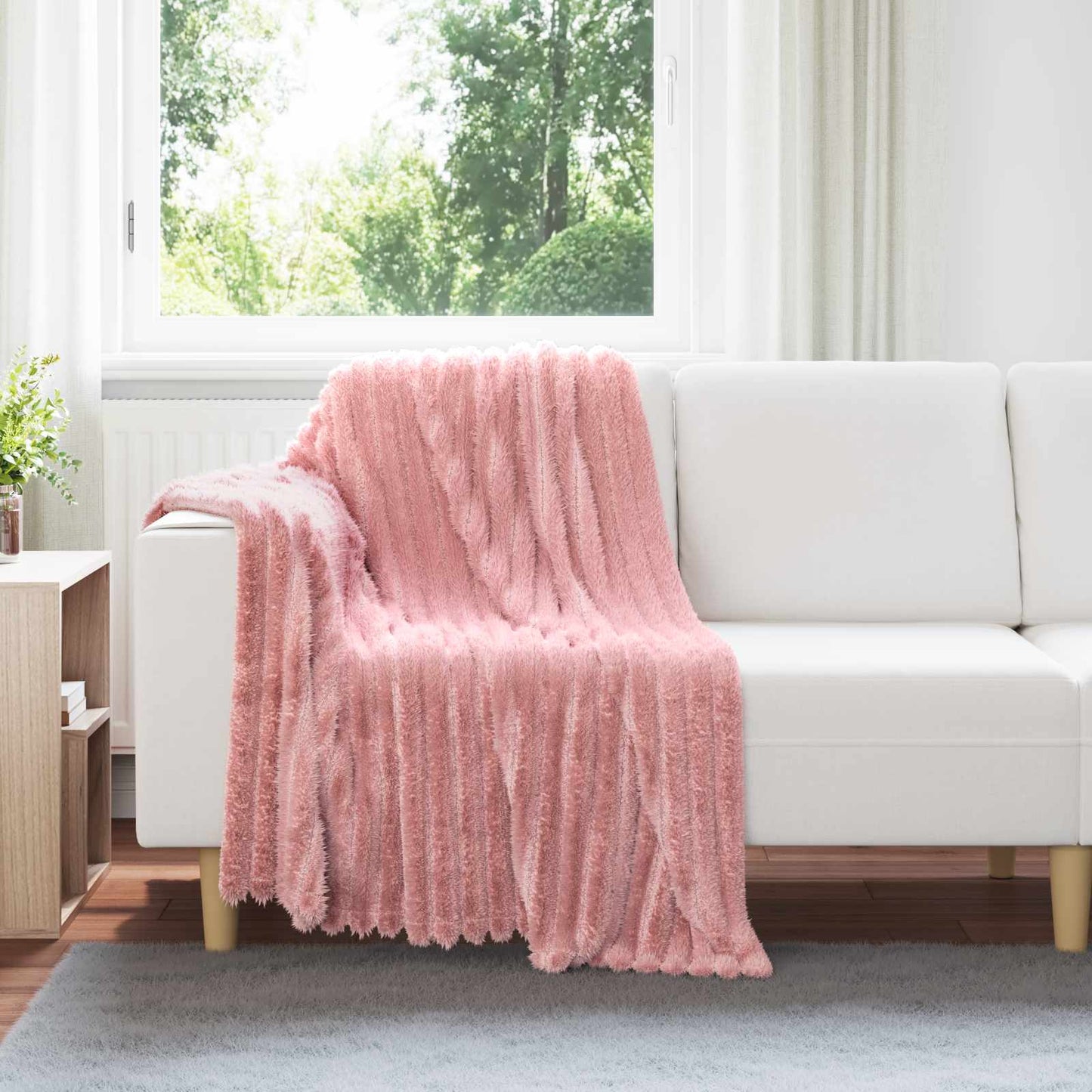 Vidaxl couverture rose 150 x 130 cm polaire