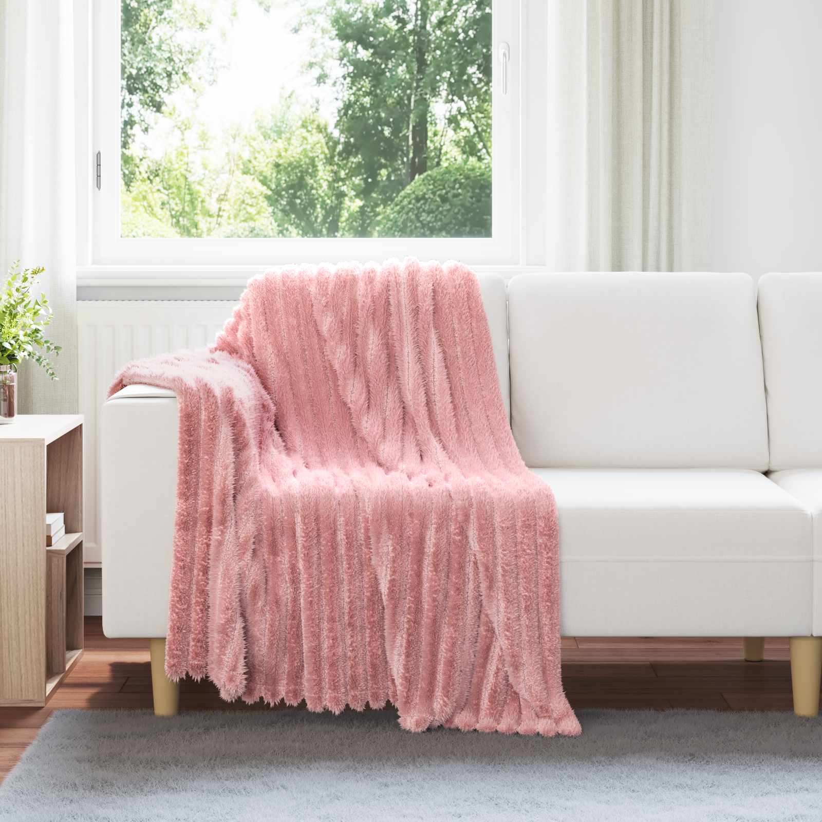 Vidaxl couverture rose 150 x 130 cm polaire