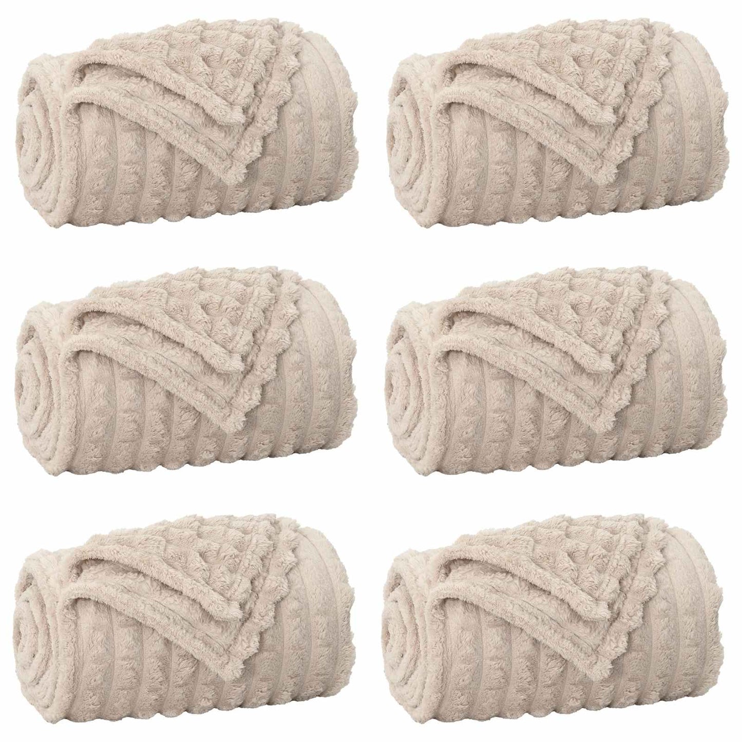Vidaxl tapis 6 pcs beige 200 x 150 cm polaire