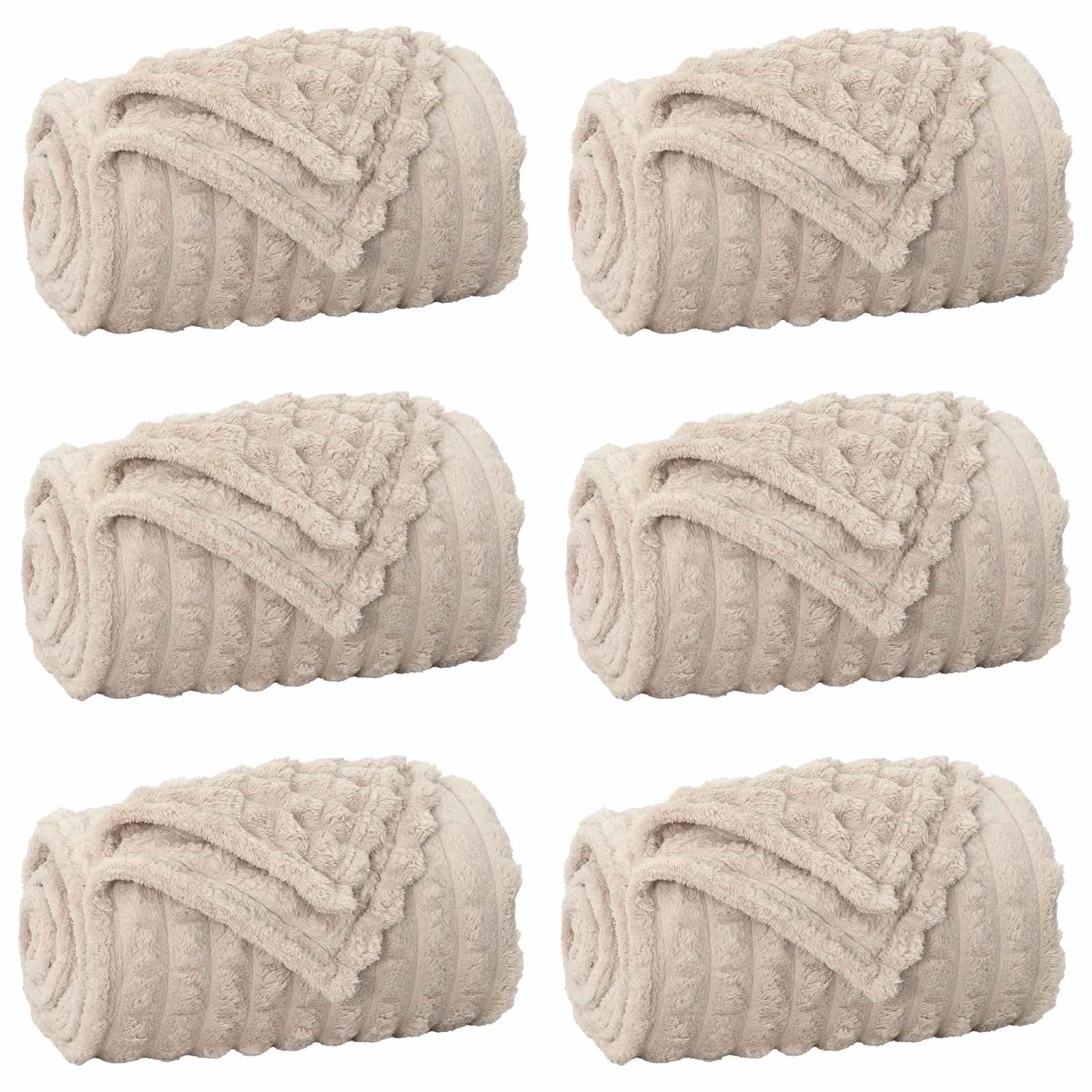VidaXL tapis 6 pcs beige 240 x 220 cm polaire
