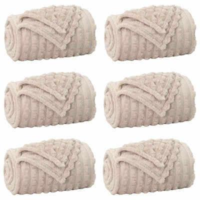 VidaXL tapis 6 pcs beige 240 x 220 cm polaire