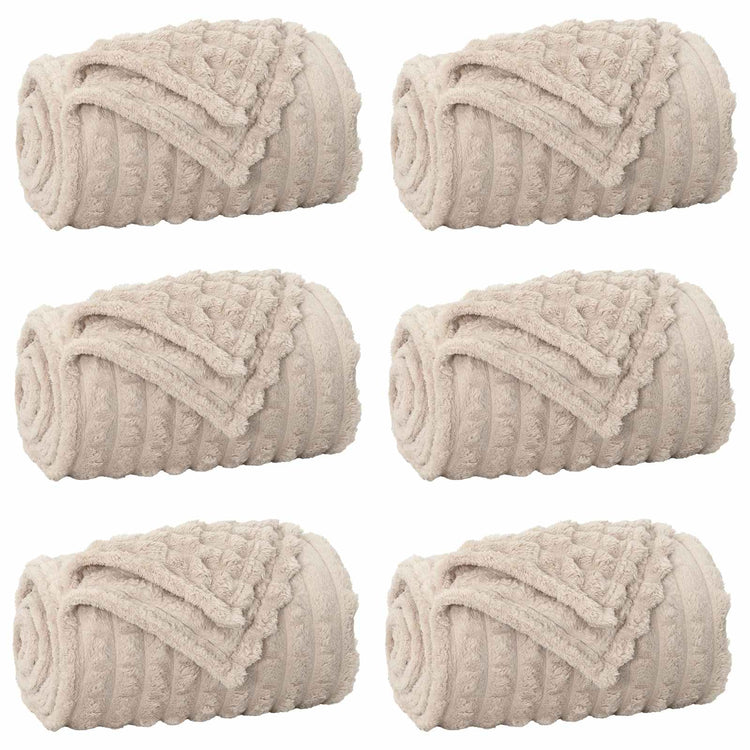 VidaXL tapis 6 pcs beige 240 x 220 cm polaire
