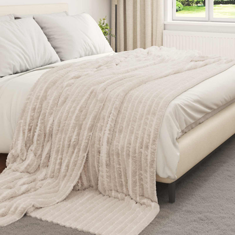 Vidaxl tapis 6 pcs beige 270 x 240 cm polaire