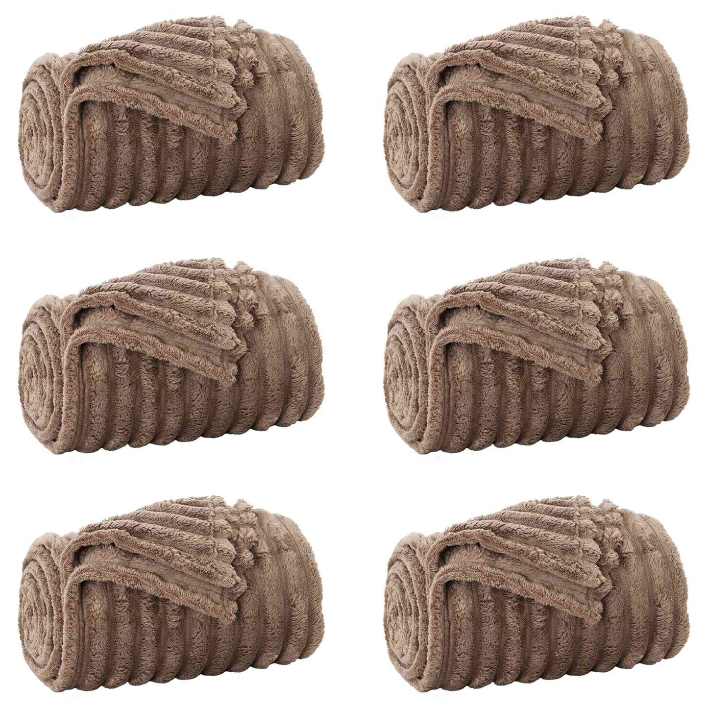 VidaXL tapis 6 pcs camel 150 x 130 cm polaire