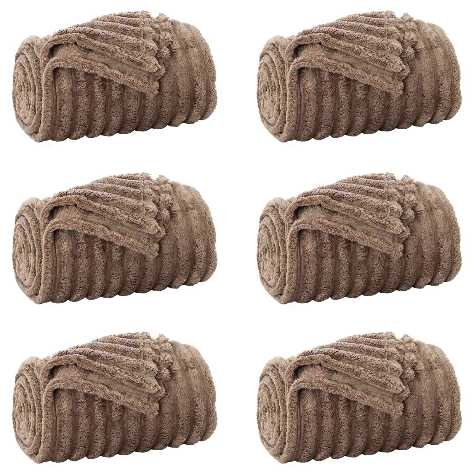 VidaXL tapis 6 pcs camel 150 x 130 cm polaire