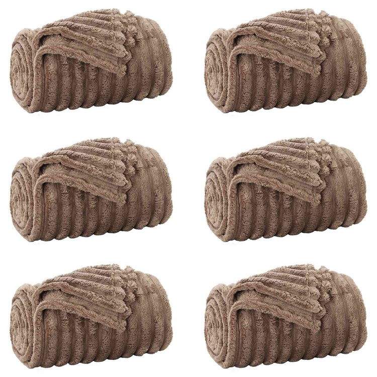 VidaXL tapis 6 pcs camel 150 x 130 cm polaire