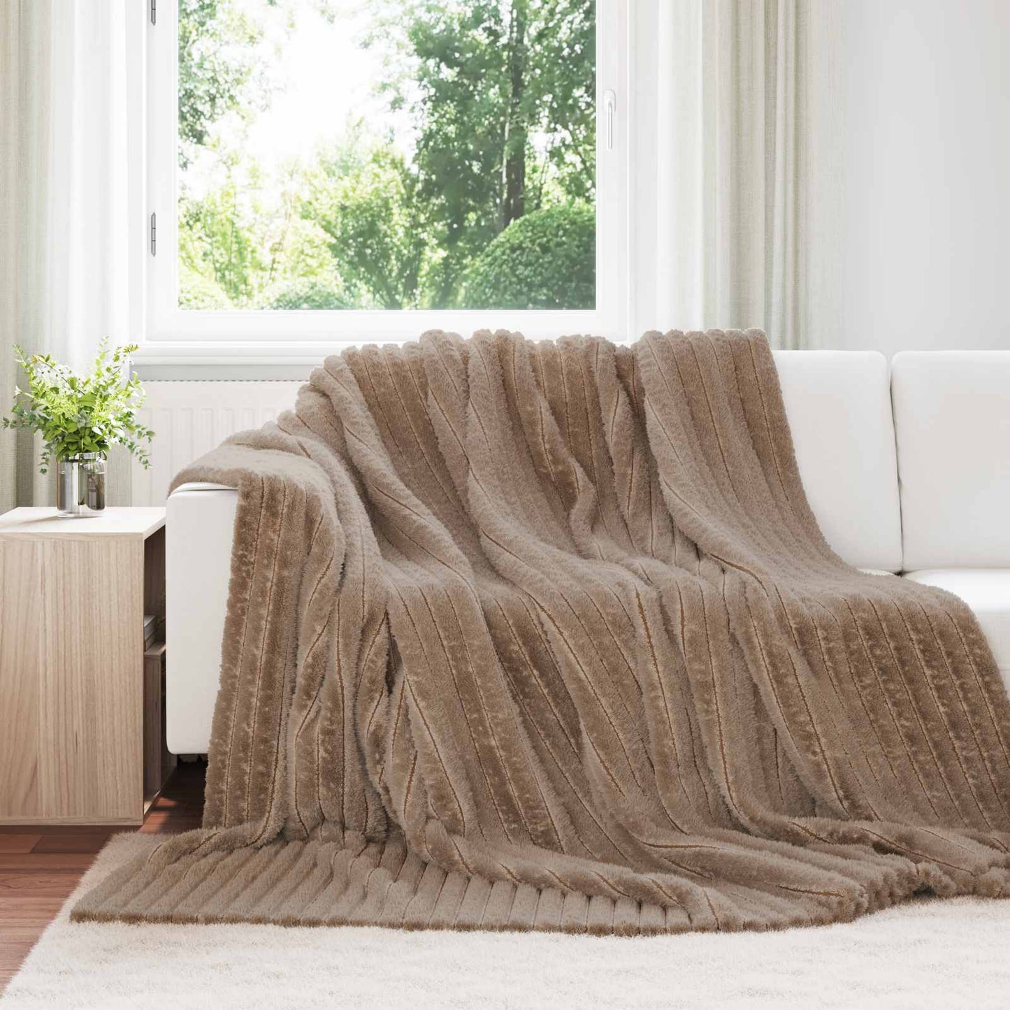 VidaXL tapis 6 pcs camel 240 x 220 cm polaire
