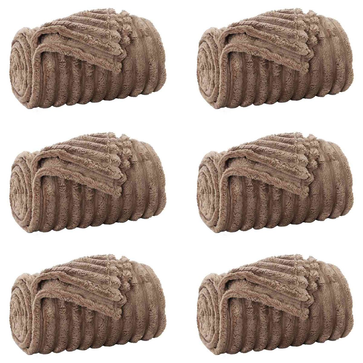 Vidaxl tapis 6 pcs camel 270 x 240 cm polaire