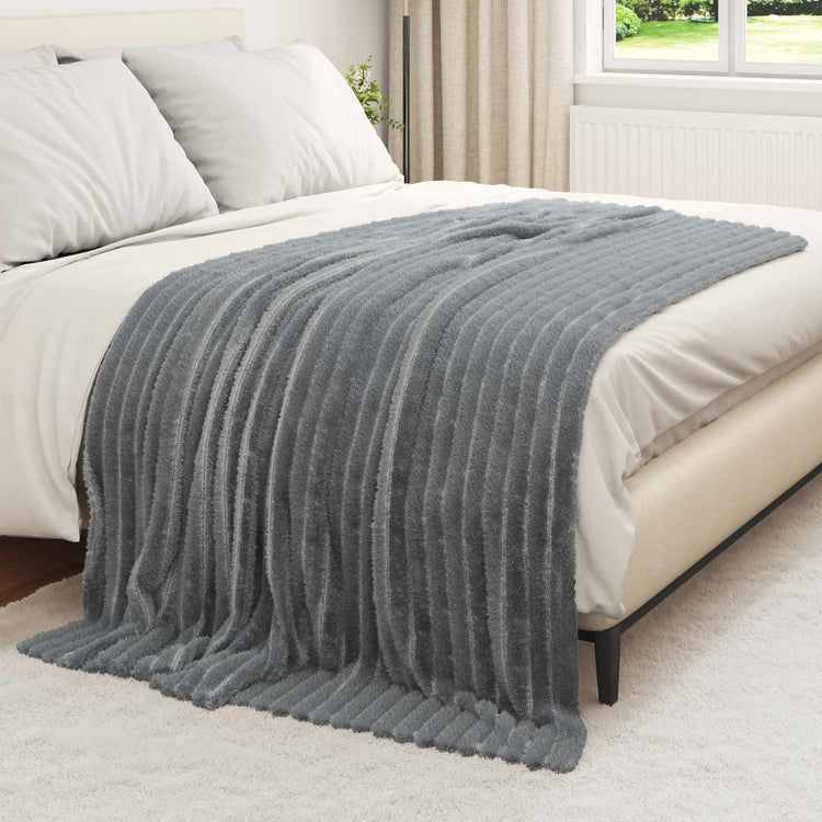 Vidaxl tapis 6 pcs gris foncé 200 x 150 cm polaire