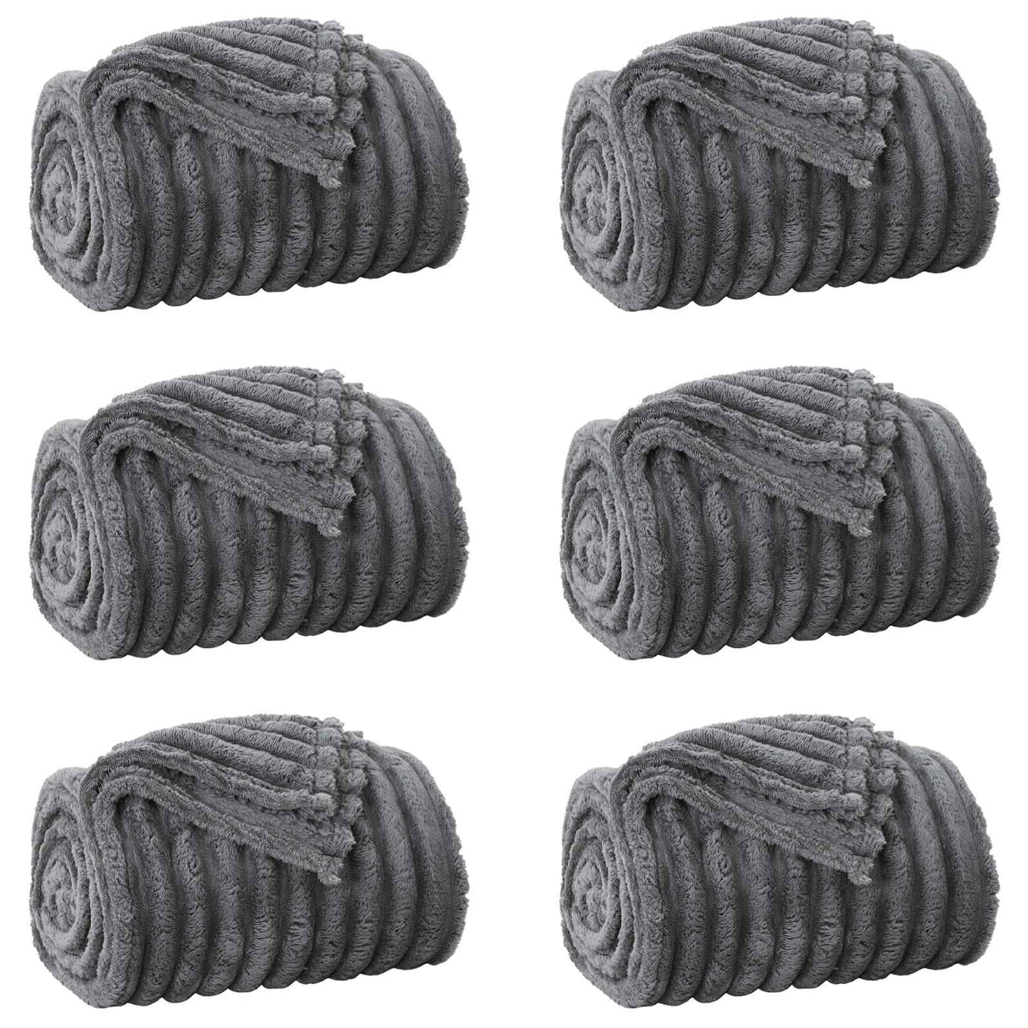 Vidaxl tapis 6 pcs gris foncé 270 x 240 cm polaire