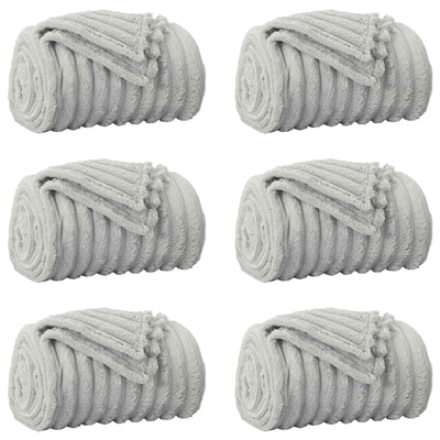 Vidaxl tapis 6 pcs gris 150 x 130 cm polaire