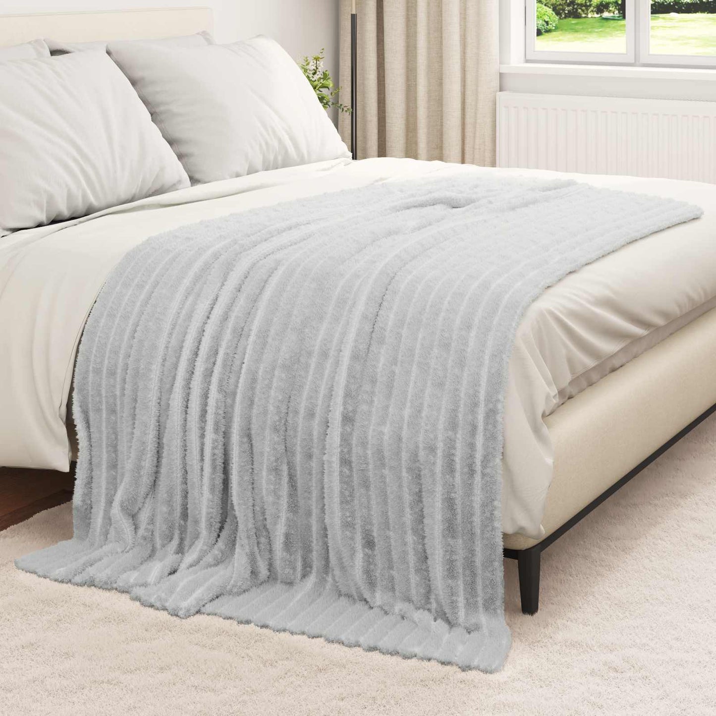 VidaXL tapis 6 pcs gris 200 x 150 cm polaire