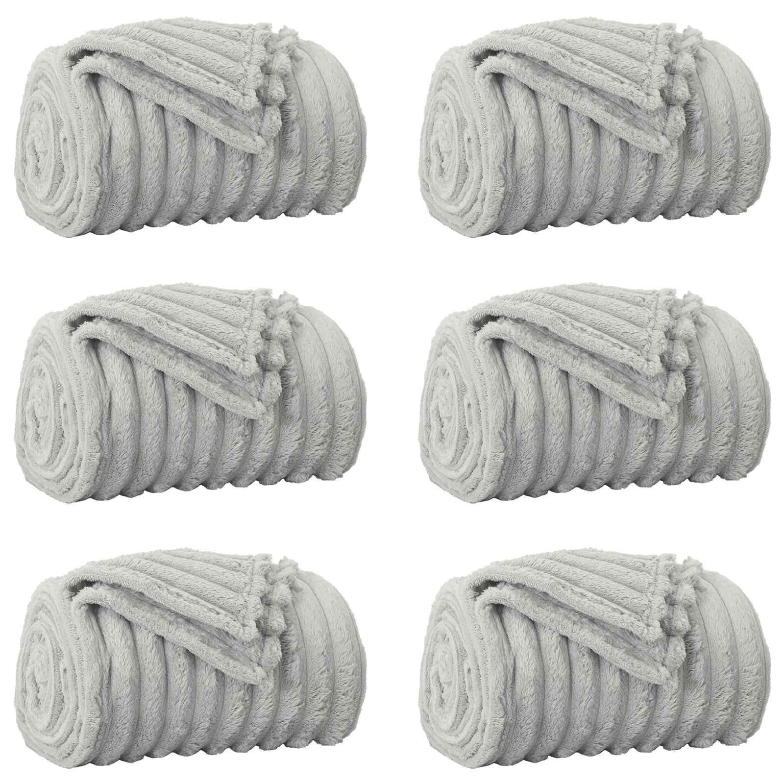 Vidaxl tapis 6 pcs gris 240 x 220 cm polaire