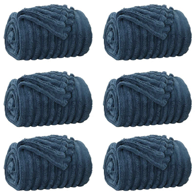 VidaXL tapis 6 pcs bleu marine 240 x 220 cm polaire