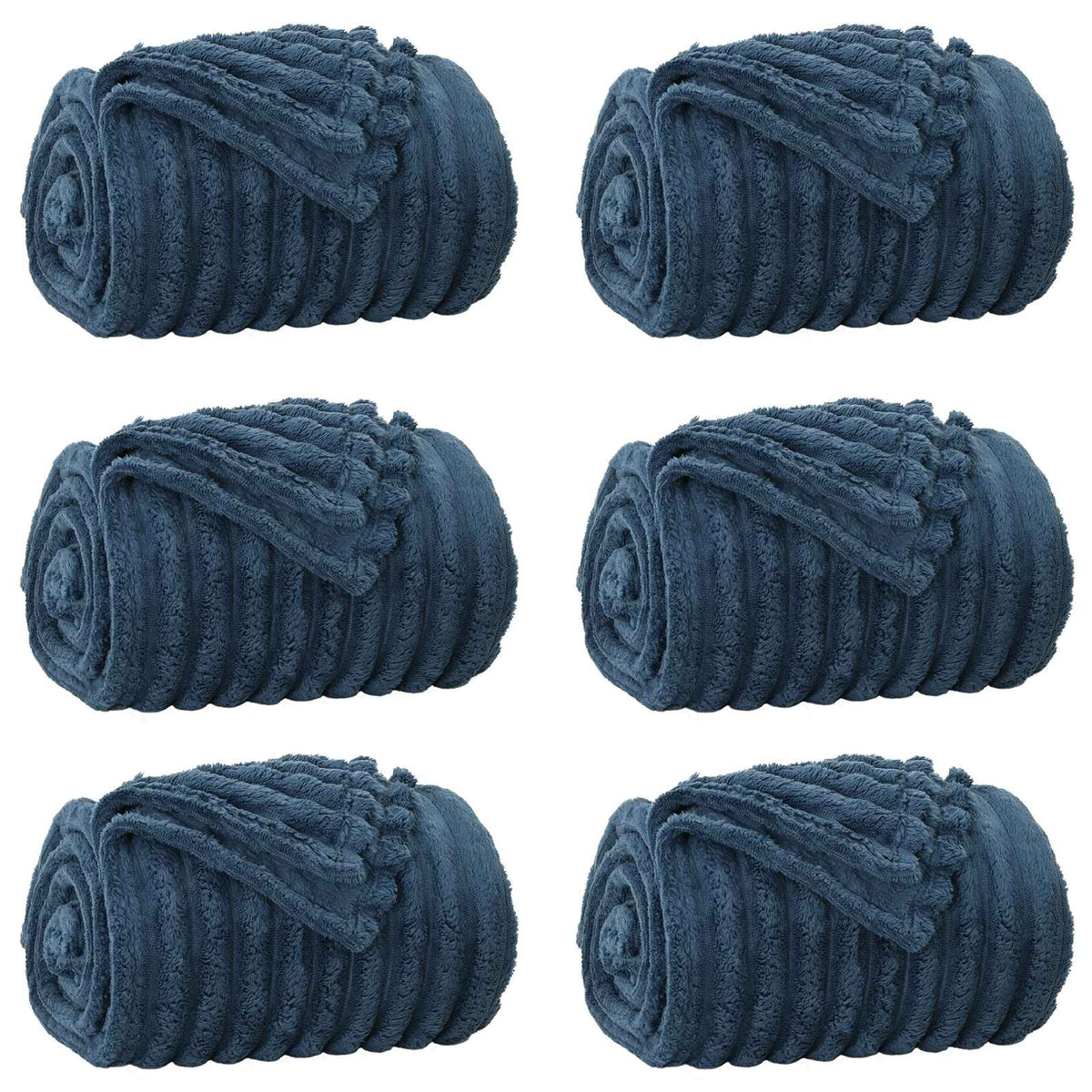 VidaXL tapis 6 pcs bleu marine 270 x 240 cm polaire