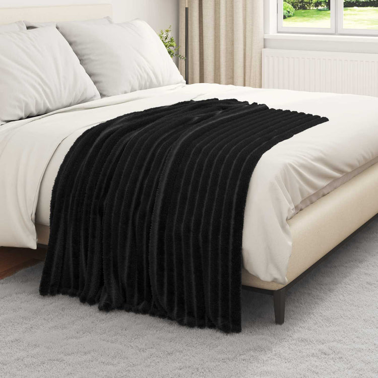 VidaXL tapis 6 pcs noir 150 x 130 cm polaire