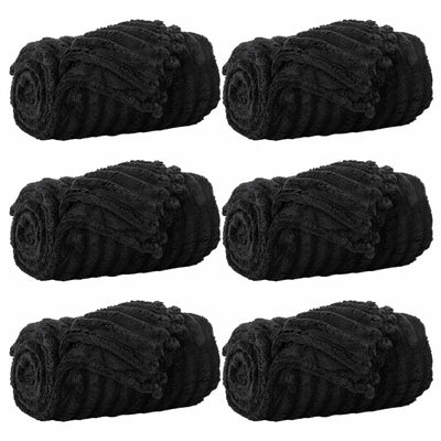 VidaXL tapis 6 pcs noir 200 x 150 cm polaire
