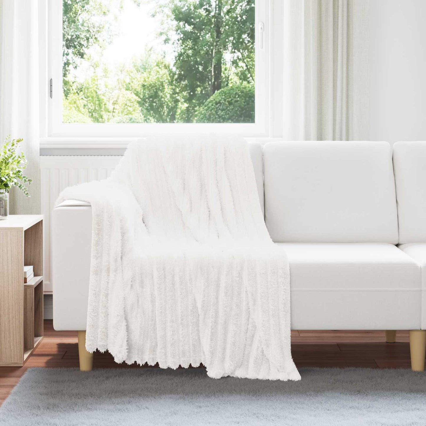 VidaXL tapis 6 pcs blanc 150 x 130 cm polaire