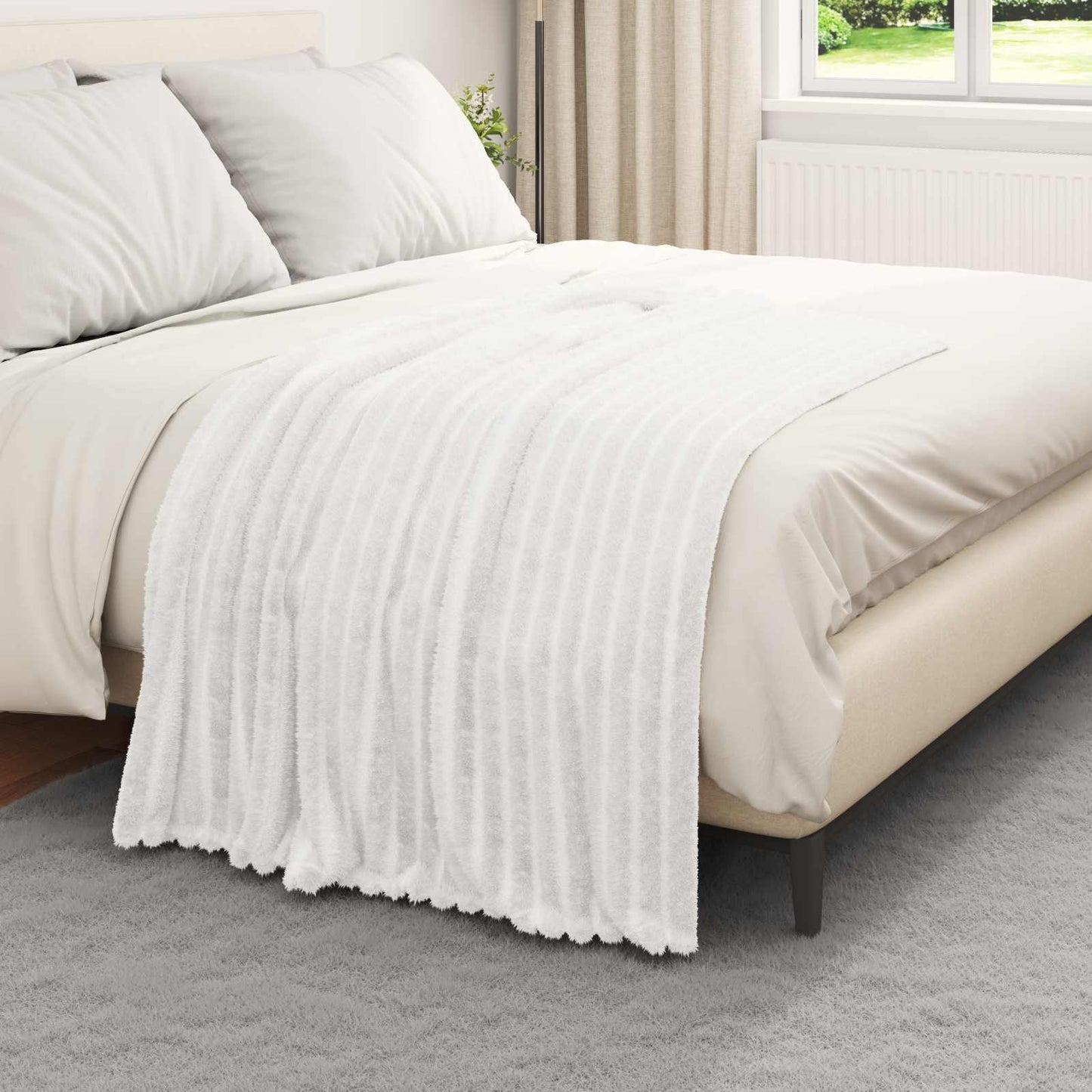VidaXL tapis 6 pcs blanc 150 x 130 cm polaire