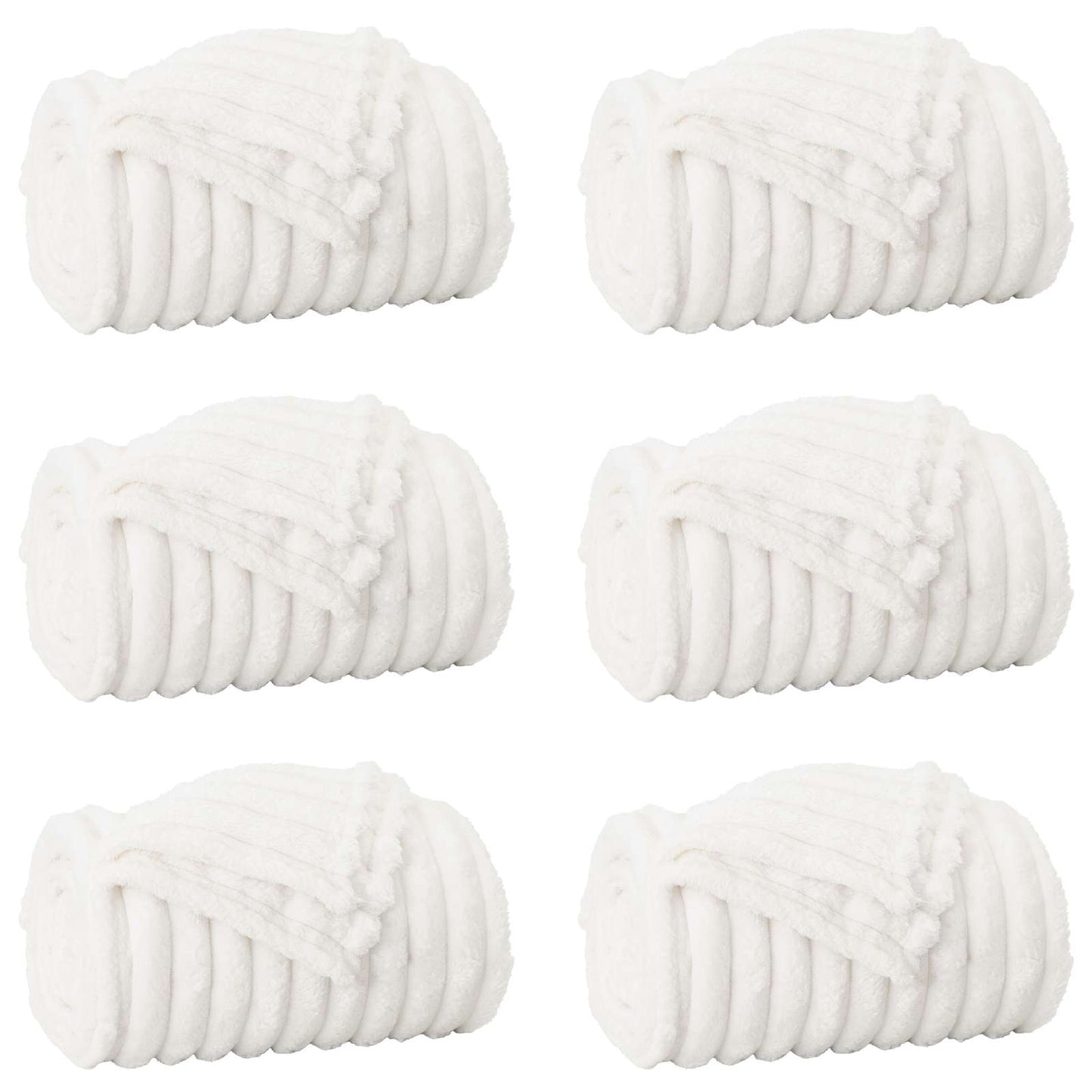 VidaXL tapis 6 pcs blanc 240 x 220 cm polaire
