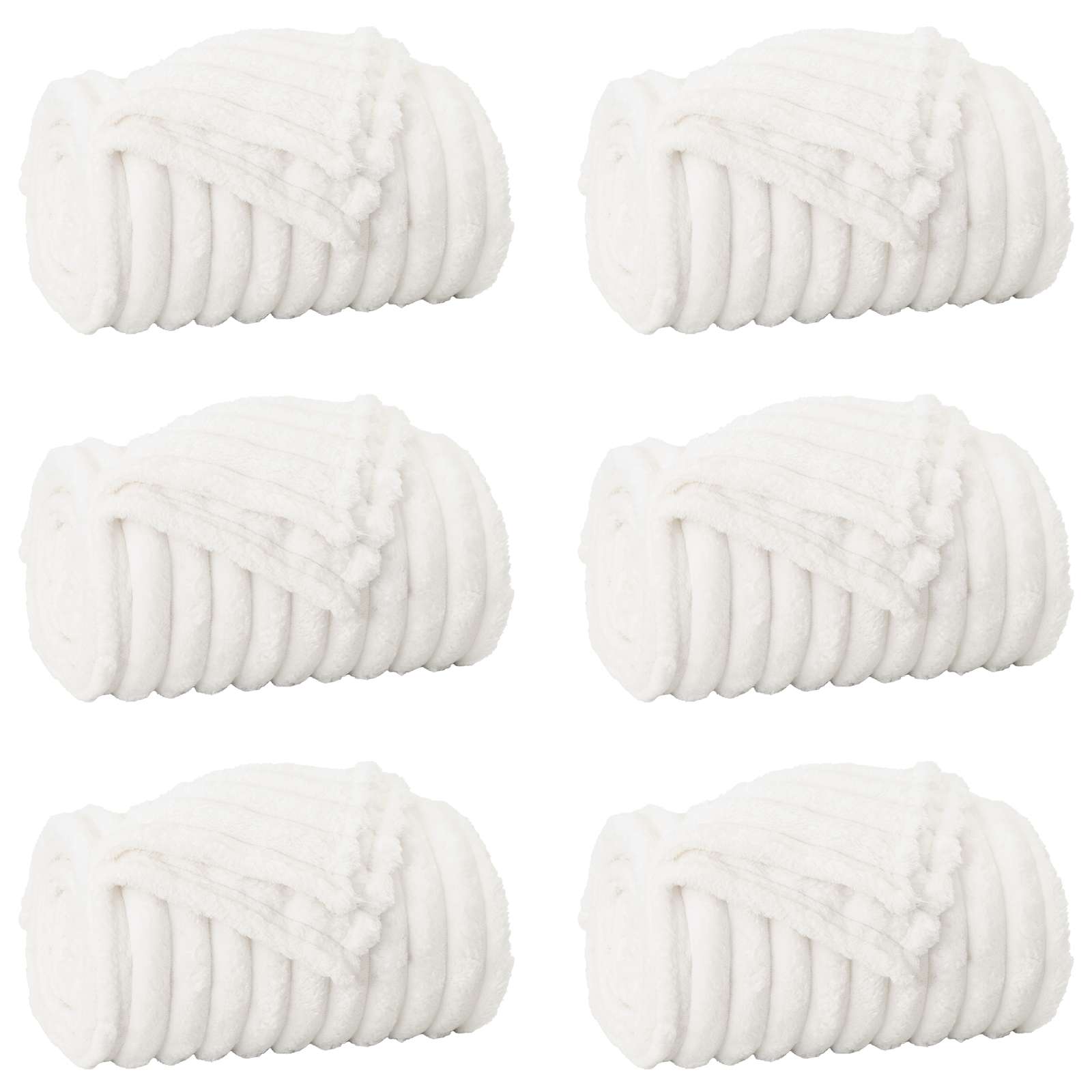 VidaXL tapis 6 pcs blanc 240 x 220 cm polaire