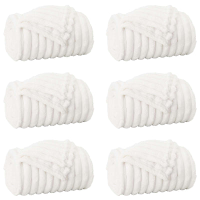 VidaXL tapis 6 pcs blanc 240 x 220 cm polaire