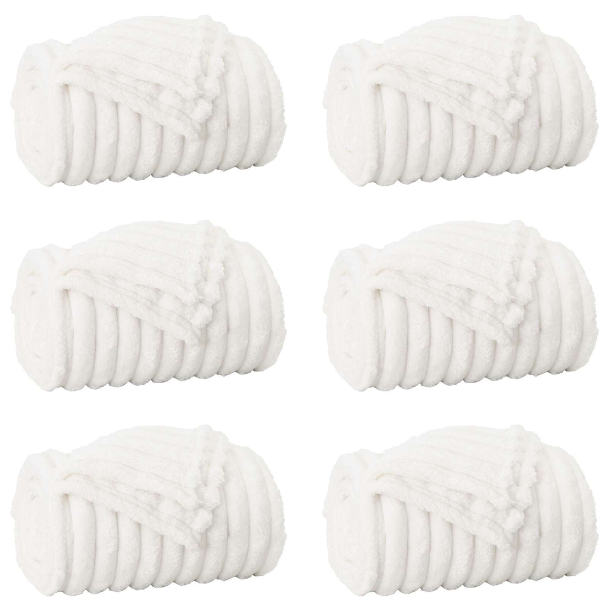 VidaXL tapis 6 pcs blanc 270 x 240 cm polaire