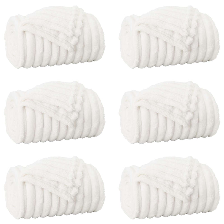 VidaXL tapis 6 pcs blanc 270 x 240 cm polaire