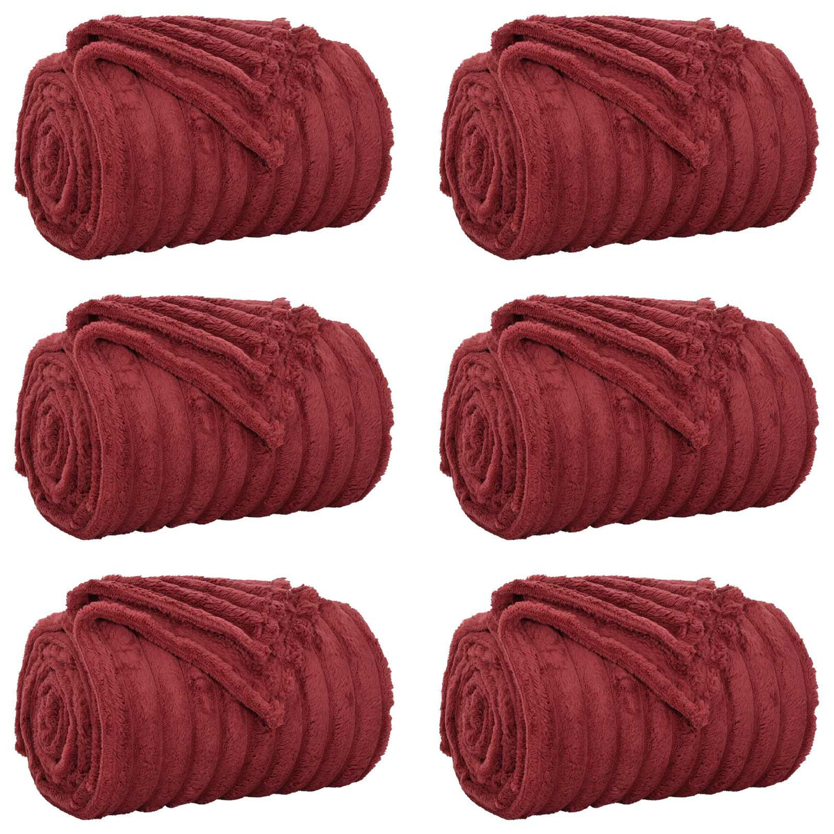 VidaXL tapis 6 pcs rouge bordeaux 150 x 130 cm polaire