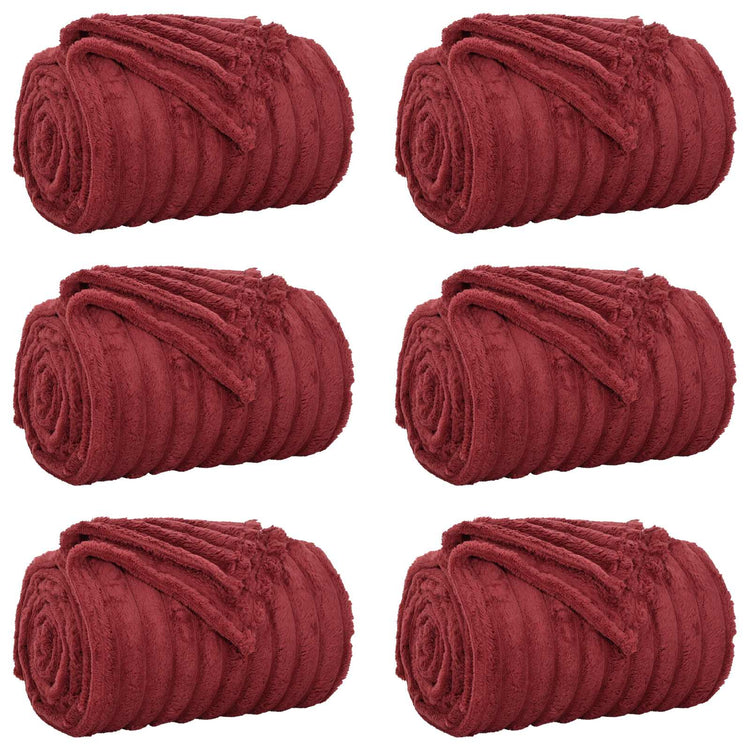 VidaXL tapis 6 pcs rouge bordeaux 150 x 130 cm polaire